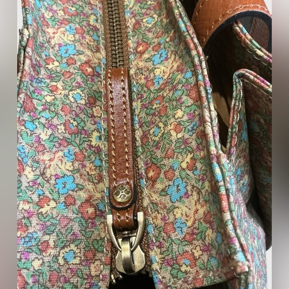 Patricia Nash Silvi Tote Coral Bouquet Floral Leather Trim Travel Work - Picture 10 of 16